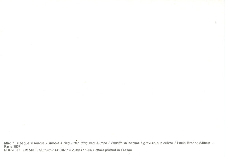 La bague d'Aurore by Joan Miro - 4 X 6 Inches (10 Postcards)