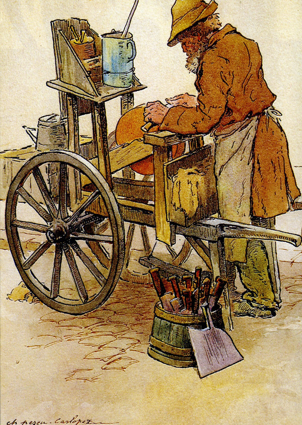 Le rémouleur, 1909 by Pezeu Carlopez - 4 X 6 Inches (10 Postcards)