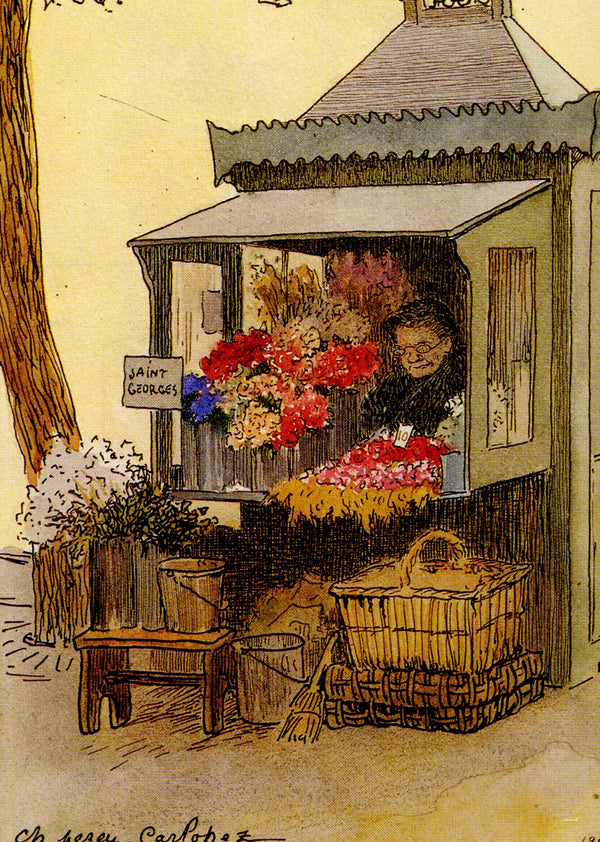 Marchande de fleurs, 1909 by Pezeu Carlopez - 4 X 6 Inches (10 Postcards)