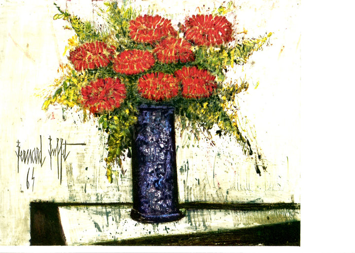 Fleurs rouges by Bernard Buffet - 4 X 6 Inches (10 Postcards)