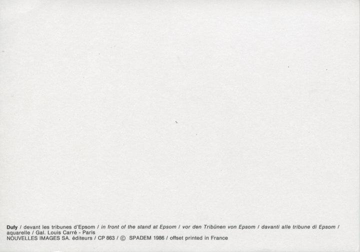 Devant les Tribunes d'Epsom by Raoul Dufy - 4 X 6 Inches (10 Postcards)