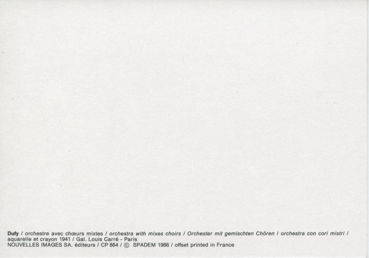 Orchestre avec Chœurs Mixtes by Raoul Dufy - 4 X 6 Inches (10 Postcards)