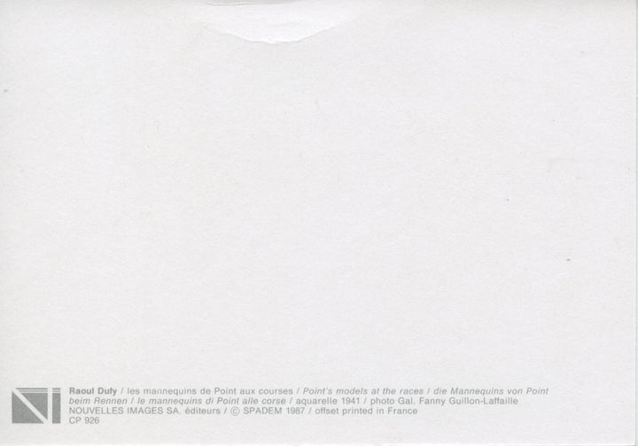 Les Mannequins de Point aux Courses by Raoul Dufy - 4 X 6 Inches (10 Postcards)