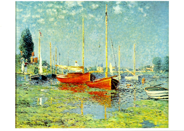 Les Bateaux rouges, Argenteuil, 1875 by Claude Monet - 4 X 6 Inches (10 Postcards)