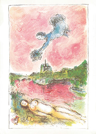 View of Notre-Dame by Marc Chagall - 4 X 6 Inches (10 Postcards)