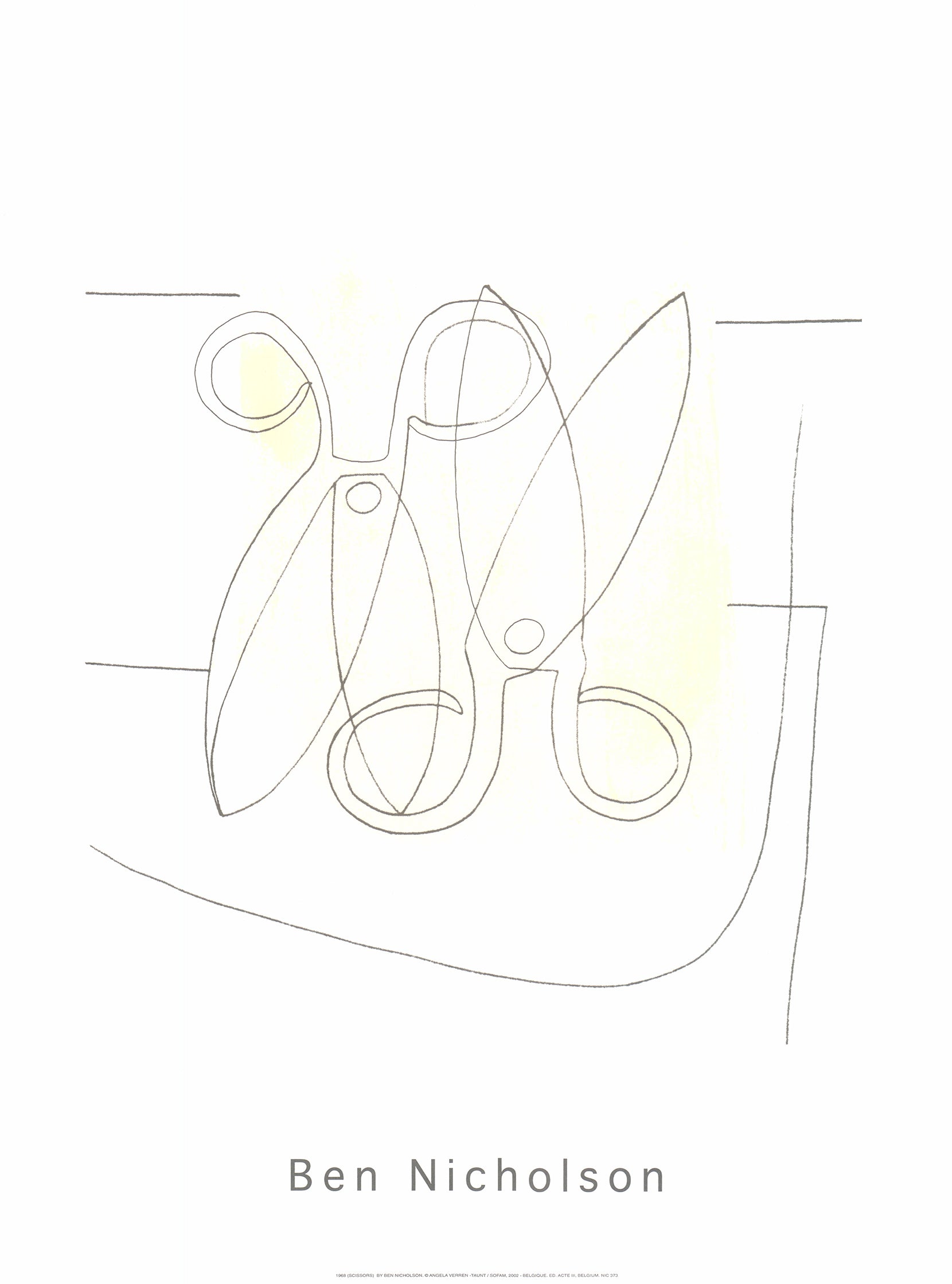 Scissors, 1968 by Ben Nicholson - 24 X 32 Inches (Silkscreen ...