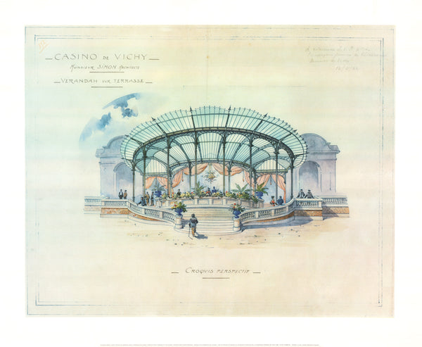 Casino of Vichy - Project for a Terrace at the Casino, 1922 by Gustave Louis Simon - 28 X 34 Inches (Art Print)