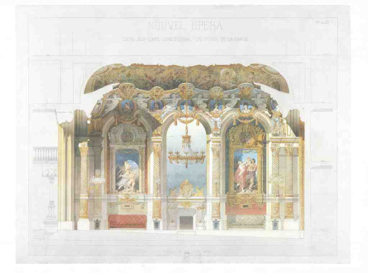 The New Opera by Charles Garnier - 27 X 35 Inches (Art Print)