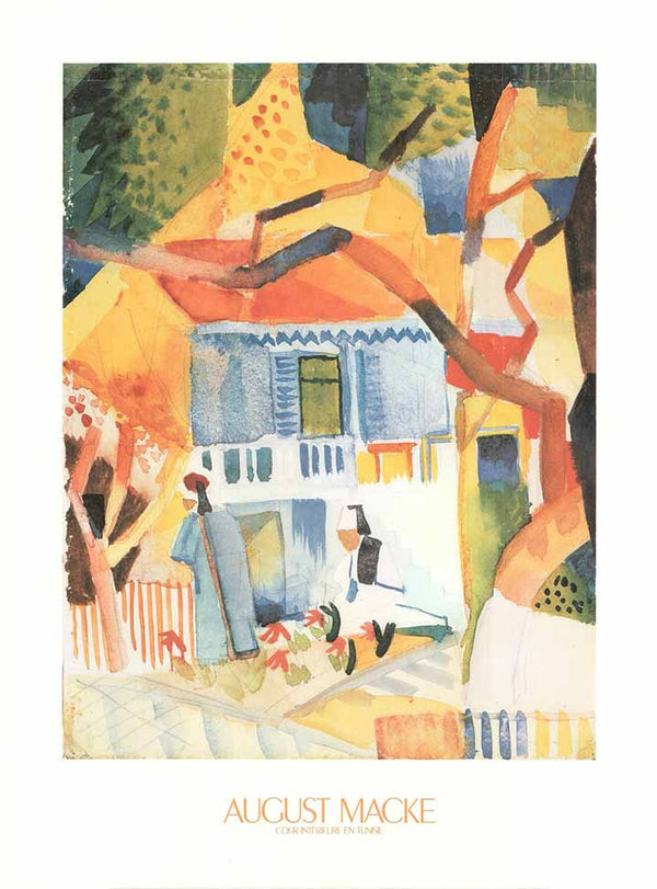 Courtyard of a Country House, St Germain, 1914 by August Macke - 24 X 32 Inches (Art Print)