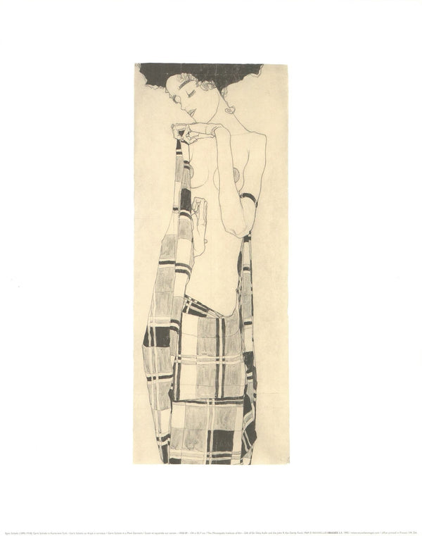 Charcoal and Watercolor on Cardboard by Egon Schiele - 16 X 20 Inches (Art Print)