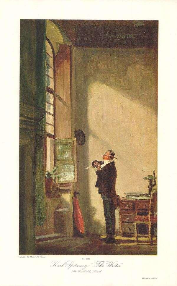 The Writer by Karl Spitzweg - 11 X 18 Inches (Art Print)