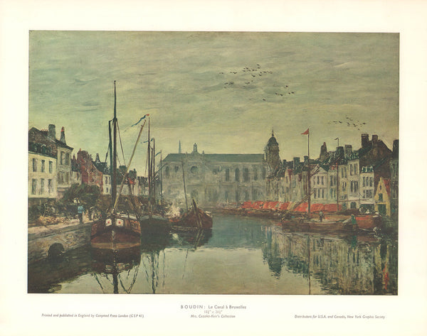 Le Canal a Bruxelles by Eugene Boudin - 13 X 17 Inches (Art Print)