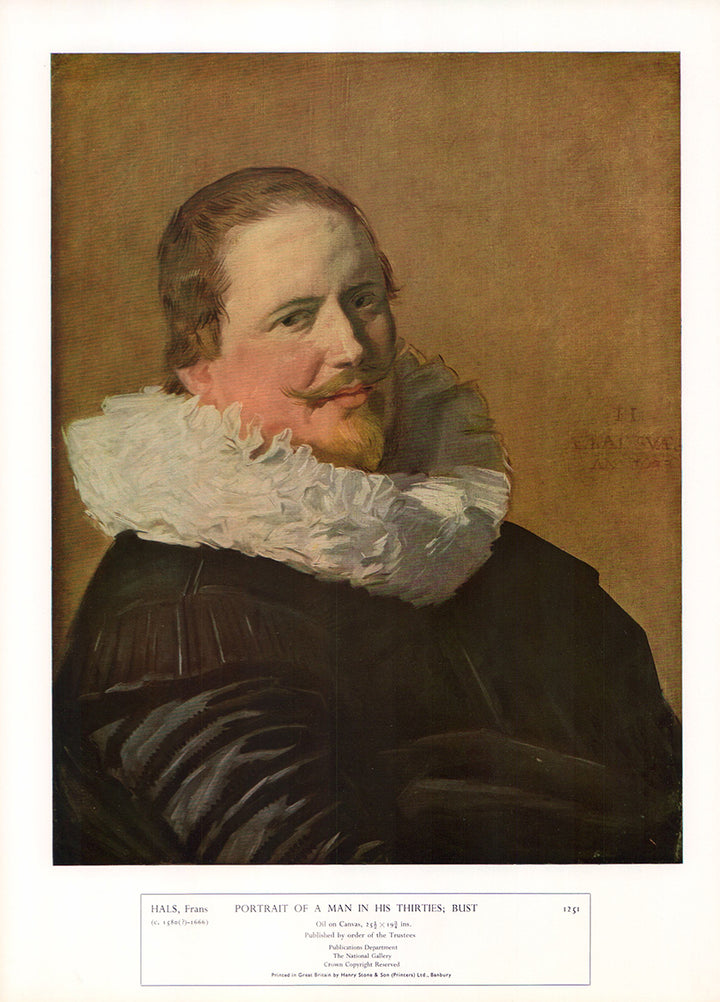 Portrait of a Man in his Thirties Bust by Frans Hals - 12 X 17 Inches (Art Print)