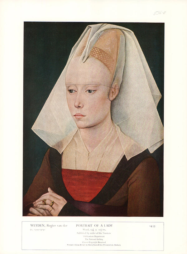 Portrait of a Lady by Rogier van der Weyden - 10 X 14 Inches (Art Print)