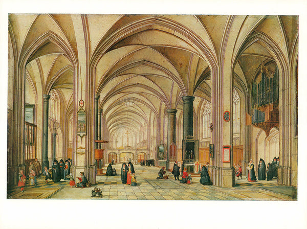 The Interior of a Gothic Church by Jan Brueghel I - 11 X 15 Inches (Art Print)