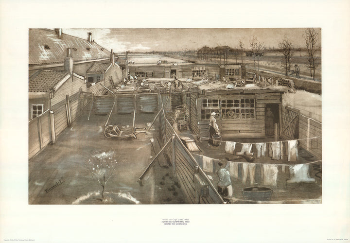 Carpenter's Yard and Laundry 1882 by Vincent van Gogh - 18 X 24 Inches (Offset Fine Art)