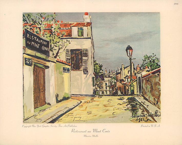Restaurant au Mont Cenis by Maurice Utrillo - 8 X 10 Inches (Art Print)