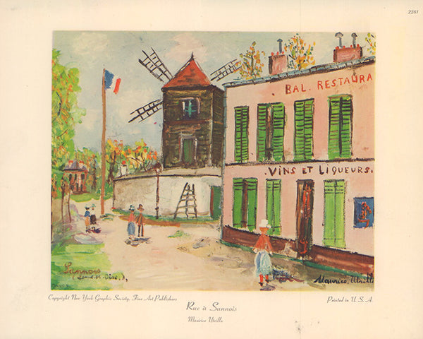 Rue à Sannois de Maurice Utrillo - 8 X 10 pouces (impression d'art