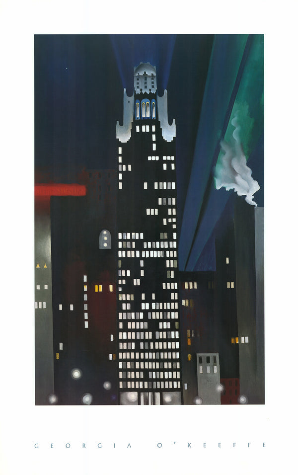 Radiator Building Night, New York 1927 by Georgia O Keeffe - 24 X 38 Inches (Offset Fine Art)
