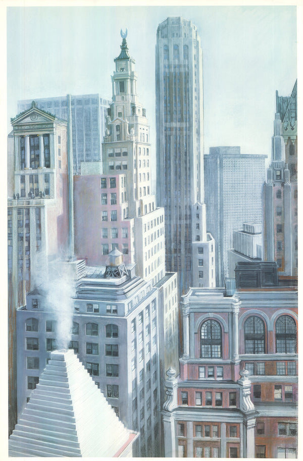 Manhattan Rooftops, Wall Street by Richard Haas - 24 X 36 Inches (Art Print)