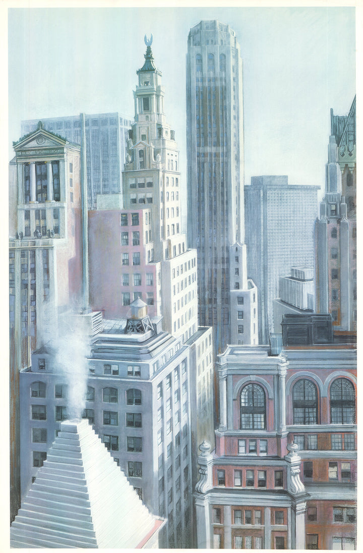 Manhattan Rooftops, Wall Street by Richard Haas - 24 X 36 Inches (Art Print)