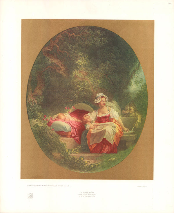 The Good Mother by Jean Honore Fragonard - 13 X 16 Inches (Art Print)