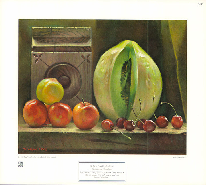 Honeydew, Plums and Cherries by Robert MacD. Graham - 11 X 13 Inches (Art Print)