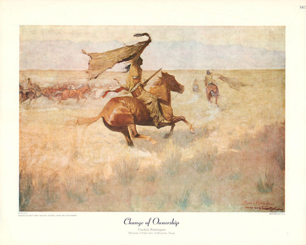 Change of Owership by Frederick Remington - 12 X 14 Inches (Art Print)