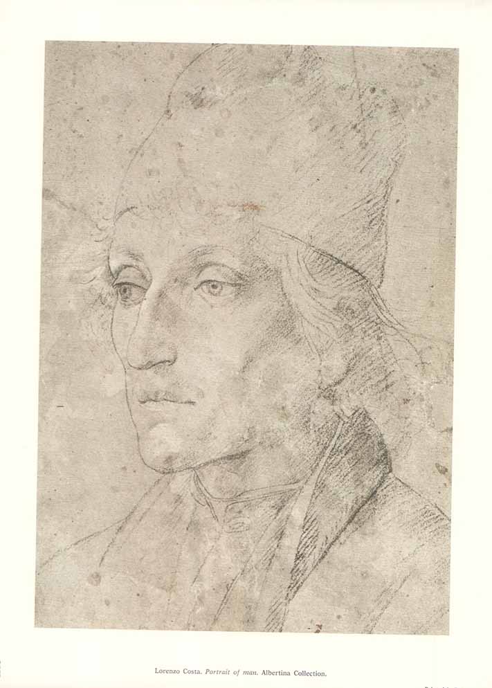 Portrait of Man by Lorenzo Costa - 11 X 14 Inches (Offset Lithograph Fine Art Print)