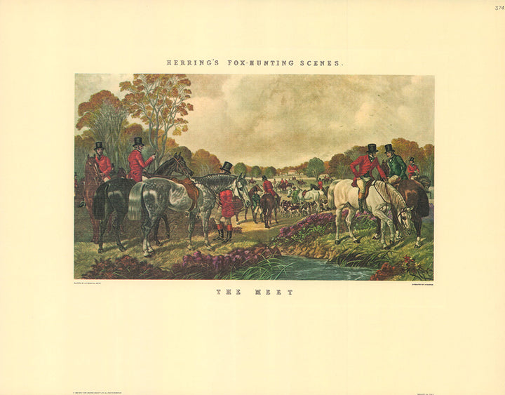 The Meet by J. F. Herring - 11 X 14 Inches (Hand Colored)