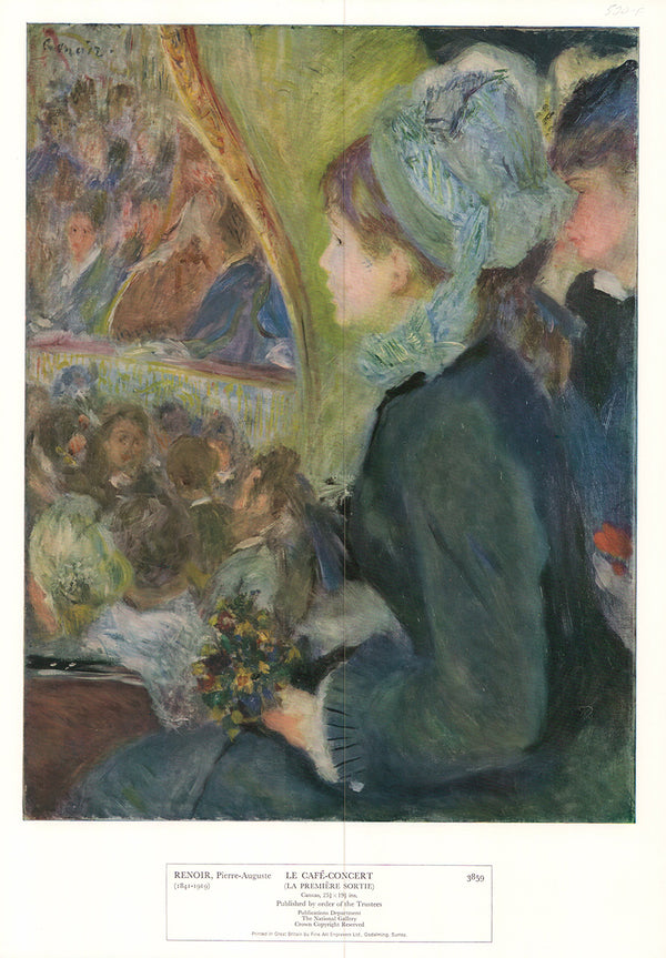 Cafe Concert by Pierre-Auguste Renoir - 14 X 19 Inches (Art Print)