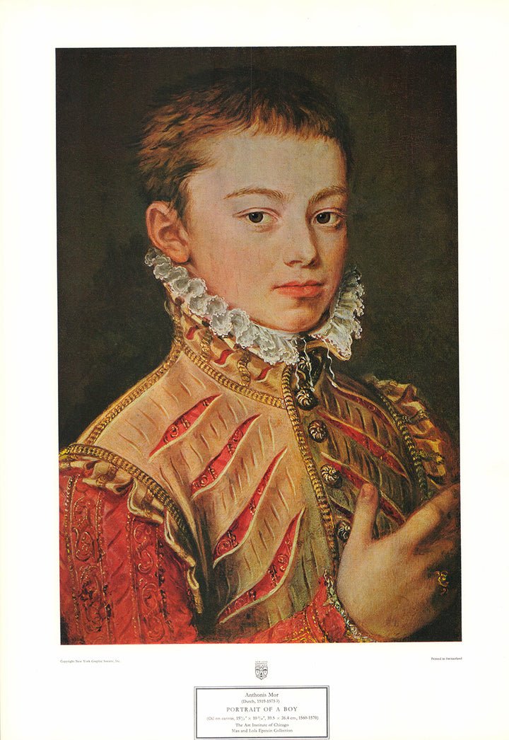 Portrait of a Boy by Anthonis Mor - 14 X 20 Inches (Art Print)