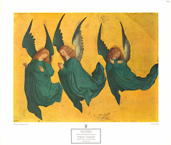 Three Hovering Angels by Meister des Hausbuches- 15 X 18 Inches (Art Print)