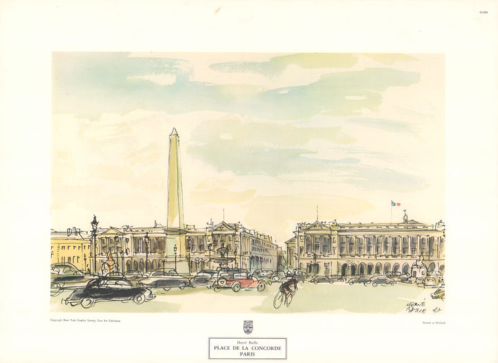 Place de la Concorde by Herve Baille - 13 X 18 Inches (Art Print)