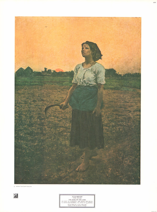 The Song of the Lark by Jules Breton - 14 X 19 Inches (Art Print)