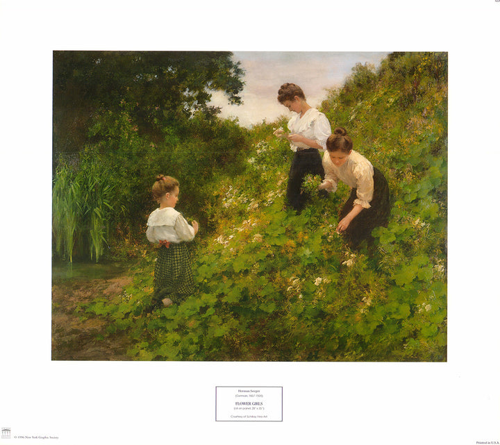 Flower Girls by Herman Seeger - 16 X 18 Inches (Art Print)