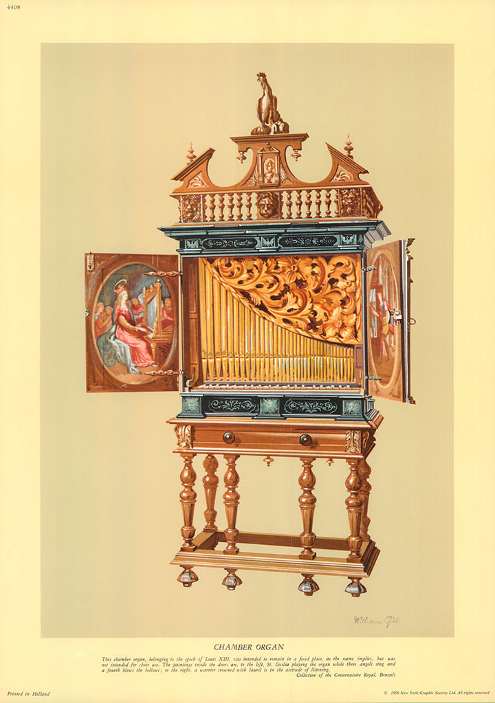 Chamber Organ by William Gibb - 11 X 16 Inches (Lithograph Print)