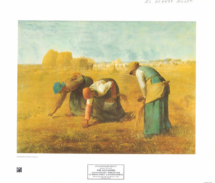 The Gleaners by Jean Francois Millet - 15 X 17 Inches (Art Print)