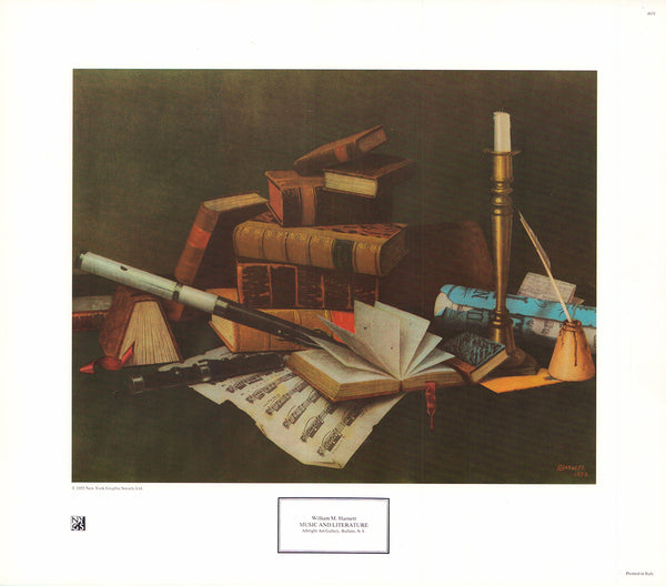 Music and Literature by William M. Harnett - 16 X 18 Inches (Art Print)