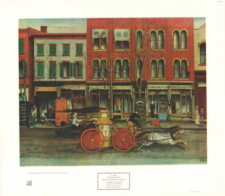 The Fire Engine, Main Street by E. Opper - 15 X 17 Inches (Art Print)