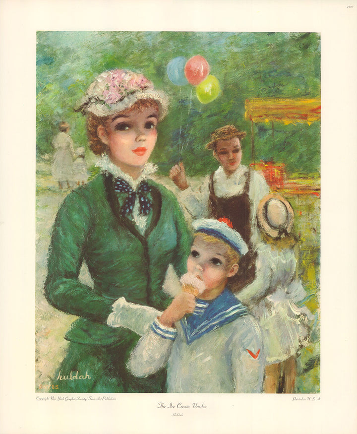 The Ice Cream Vendor by Huldah - 14 X 17 Inches (Art Print)