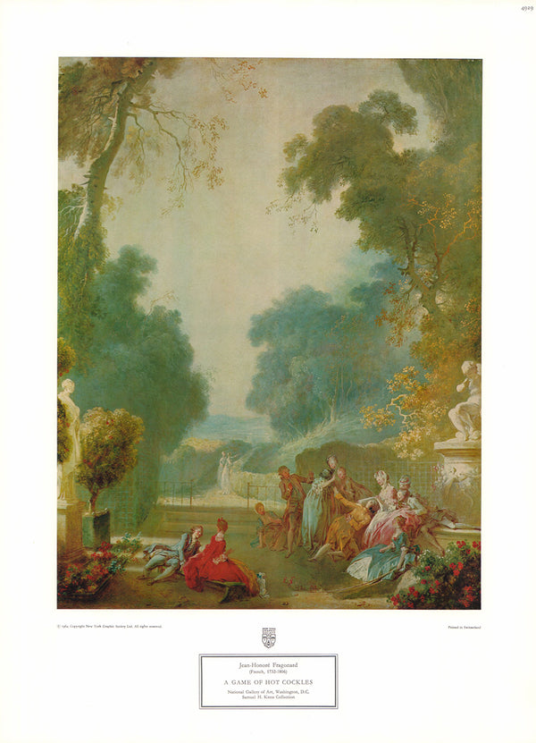 A Game of Hot Cockles by Jean Honore Fragonard - 14 X 19 Inches (Art Print)