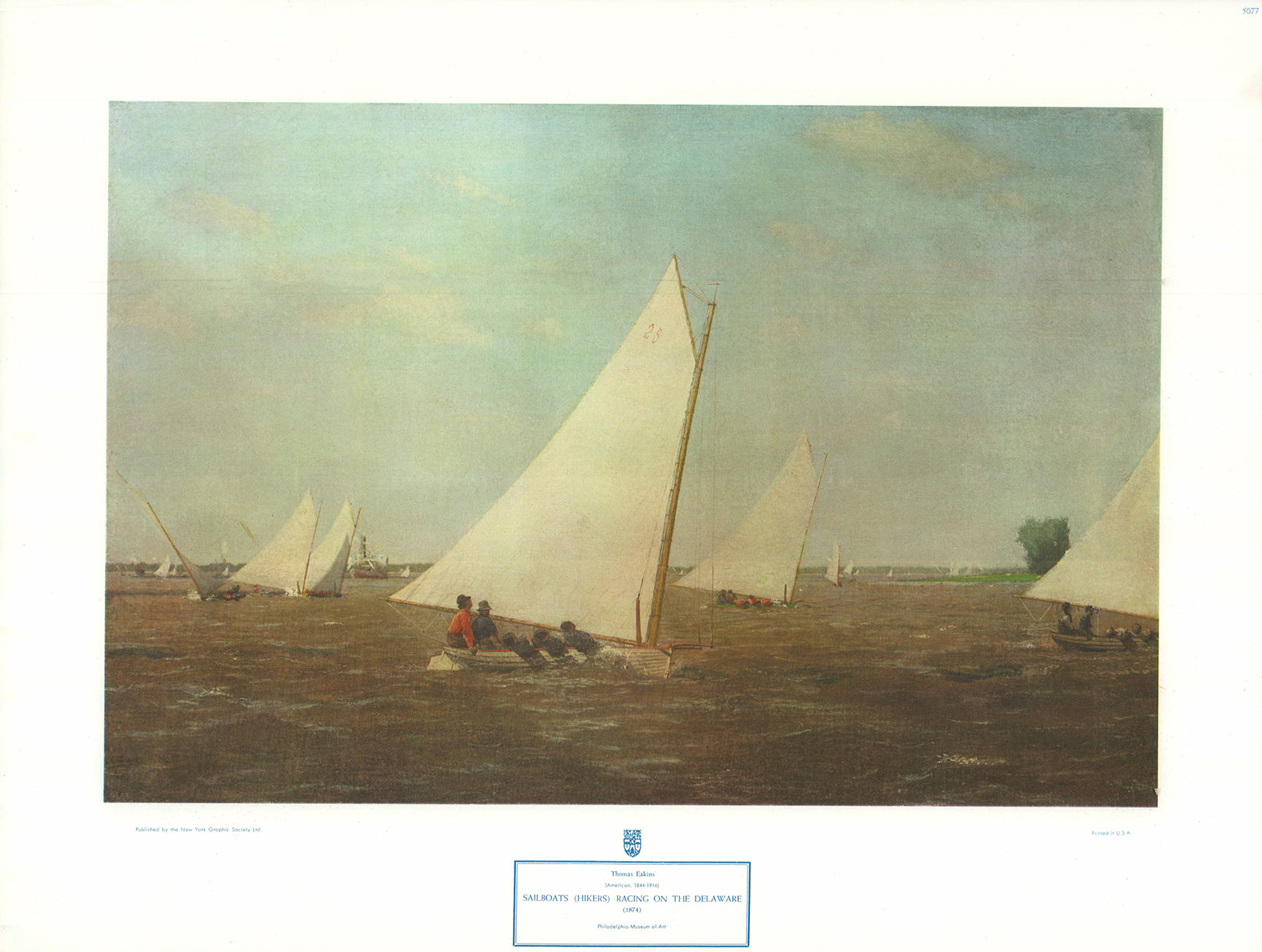 Sailboats Racing on the Delaware by Thomas Eakins - 18 X 23 Inches (Ar ...