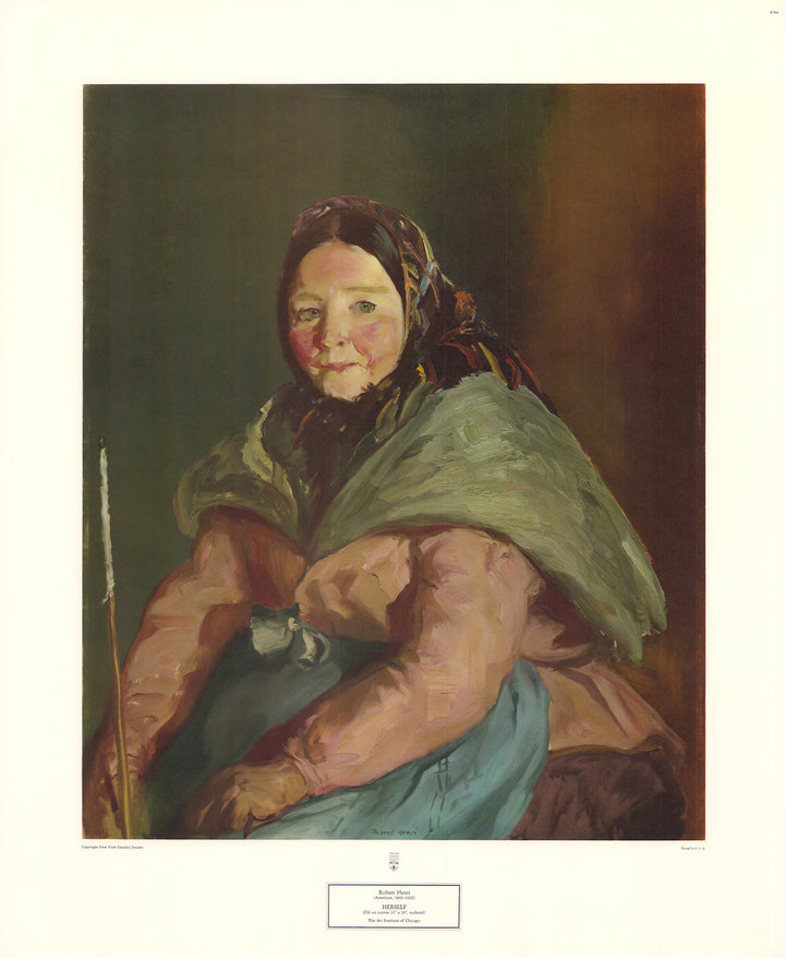 Herself by Robert Henri - 22 X 27 Inches (Art Print)