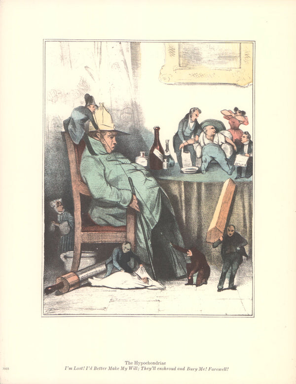 The Hypochondriac by Honore Daumier - 10 X 13 Inches (Art Print)