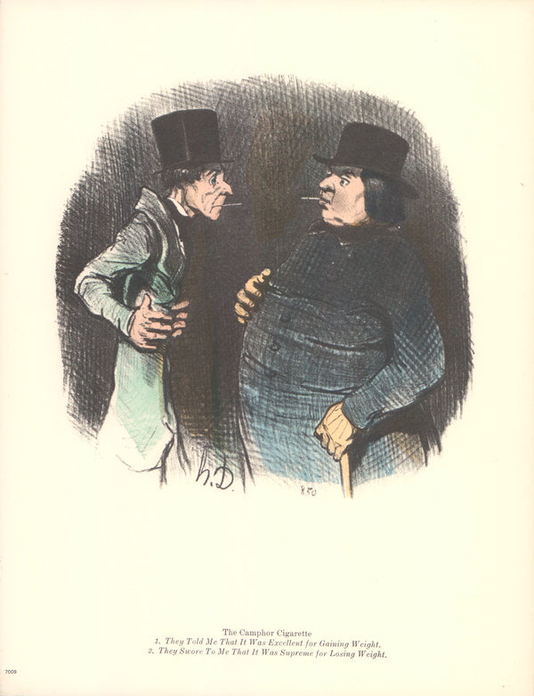 The Camphor Cigarette by Honore Daumier - 10 X 13 Inches (Art Print)