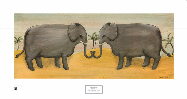 Elephants In Love by Emma Stubbs Hunk - 14 X 26 Inches (Art Print)