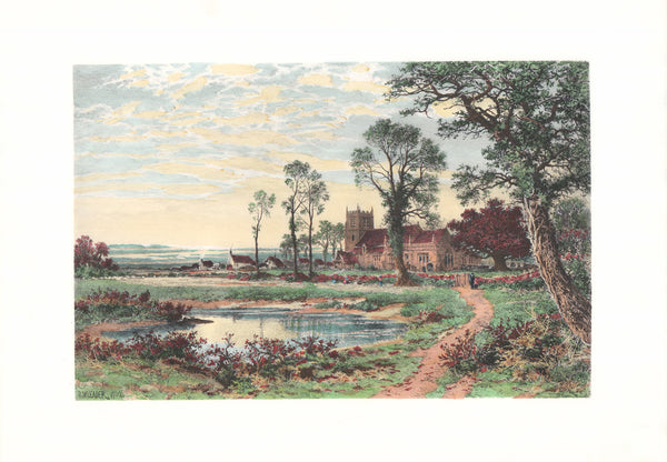 The Way to the Village Church, 1902 by B. W. Leader - 25 X 35 Inches (Hand-Colored Etching)