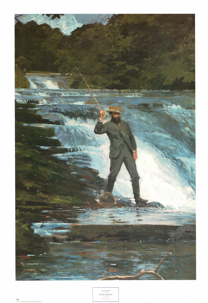 Fishing the Falls by Winslow Homer - 23 X 32 Inches (Art Print)