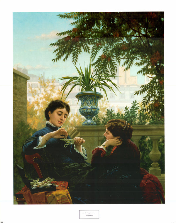 Idle Moments by Louis Emile Pinel de Grandchamp - 26 X 33 Inches (Art Print)